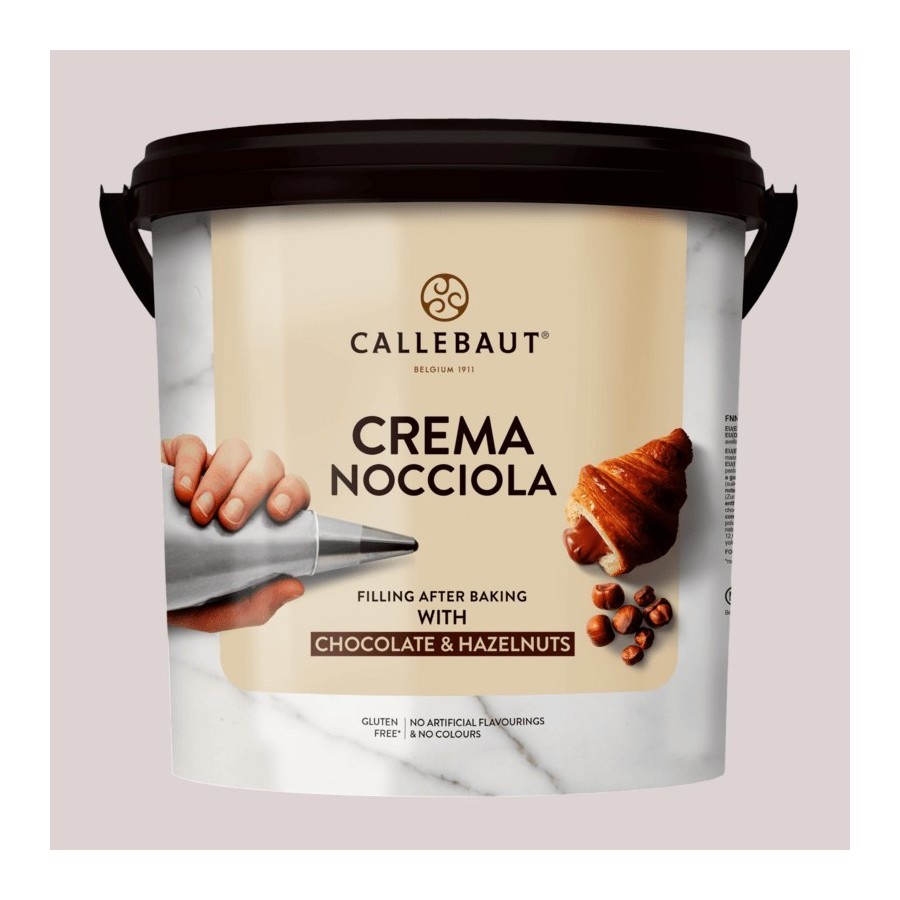 Crema Nocciola Callebaut | Relleno de Avellanas y Cacao | Sin Gluten | Cubo 10 kg
