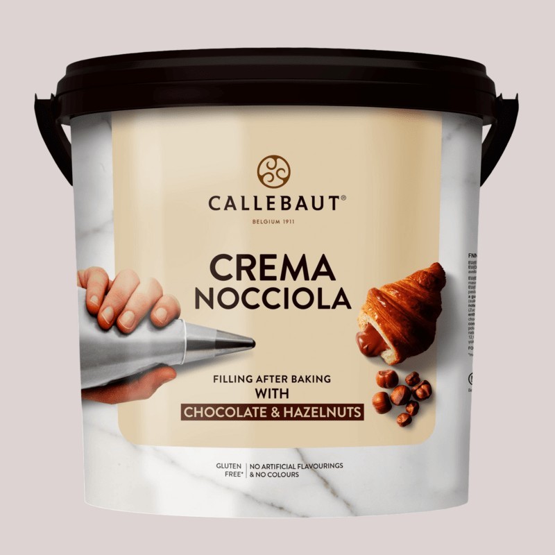 Crema Nocciola Callebaut | Relleno de Avellanas y Cacao | Sin Gluten | Cubo 10 kg
