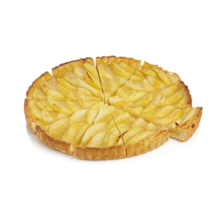 Tarta de manzana precortada con base de compota y crumble

