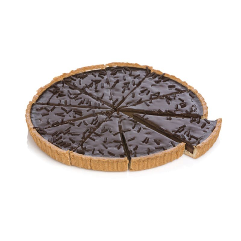 Tarta de chocolate precortada con base de galleta crujiente

