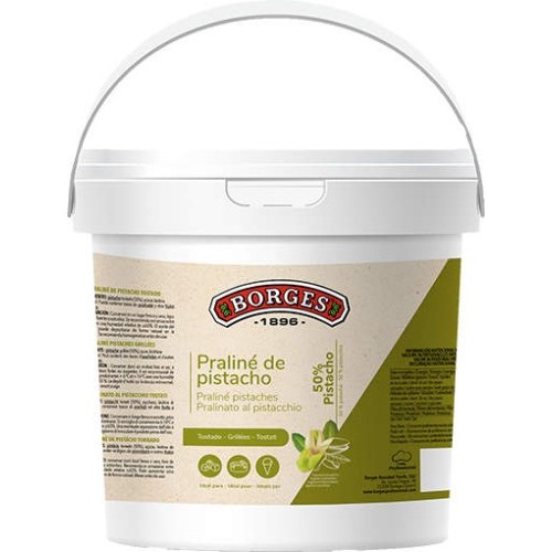 Praliné pistacho 50% Borges para pastelería y heladería