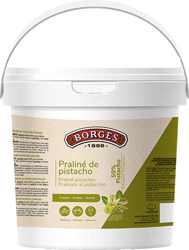 Praliné pistacho 50% Borges para pastelería y heladería