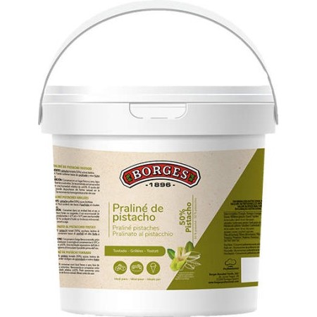 Praliné pistacho 50% Borges para pastelería y heladería