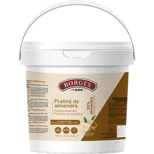 Praliné almendra tostada 50% Borges | Cubo 1 kg