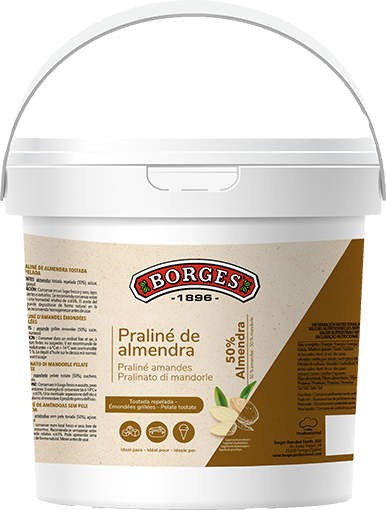 Praliné almendra tostada 50% Borges | Cubo 1 kg