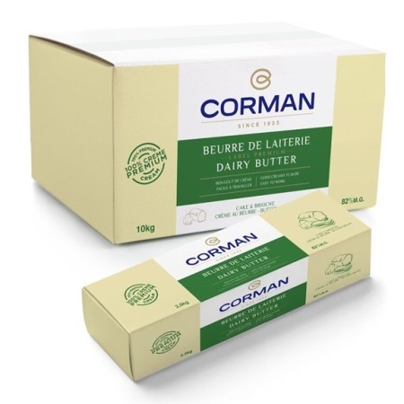 Mantequilla de Lechería Corman 82% M.G. | Sabor Lácteo | Excelente Trabajabilidad | Bloque 10 kg
