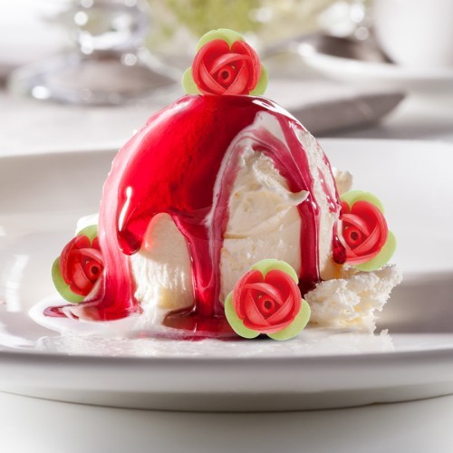 ROSA C/HOJA ROJA OBLEA 35 MM C/140 UD