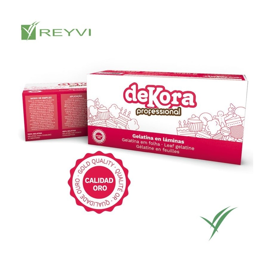 GELATINA EN HOJAS ORO C/1 KG 220UDS APROX DEKORA