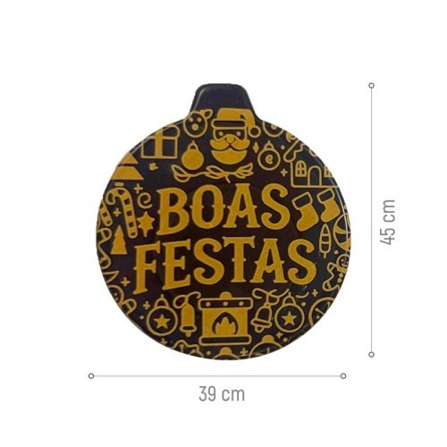 BOAS FESTAS  CHOCO NEGRO 39*45MM  C/72 UD