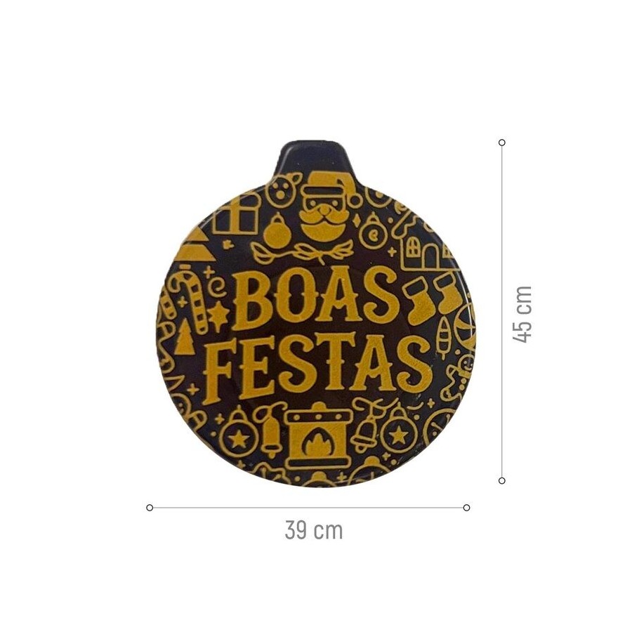 BOAS FESTAS  CHOCO NEGRO 39*45MM  C/72 UD