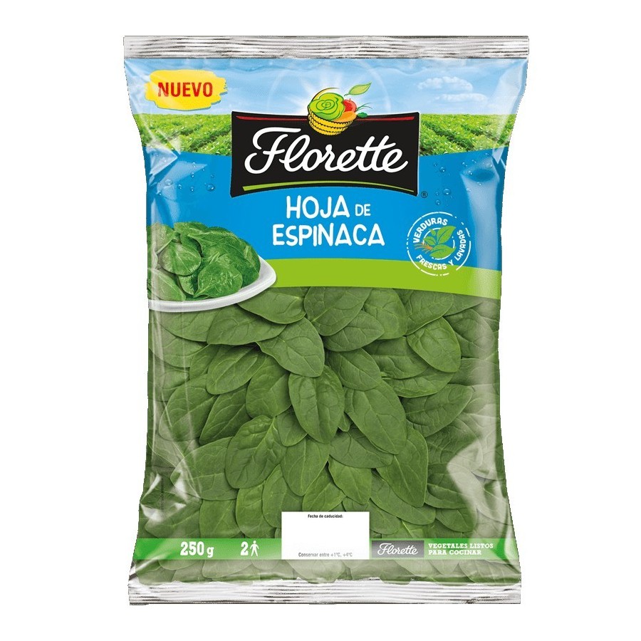 MINI HOJA ESPINACA 250 GR C/4 UD