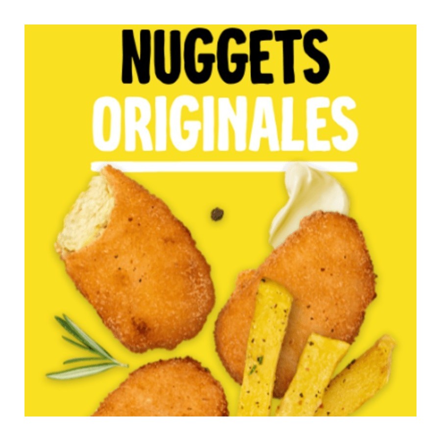 Nuggets vegetales Heüra – 100 % vegetal, sin gluten, caja 2,5 kg

