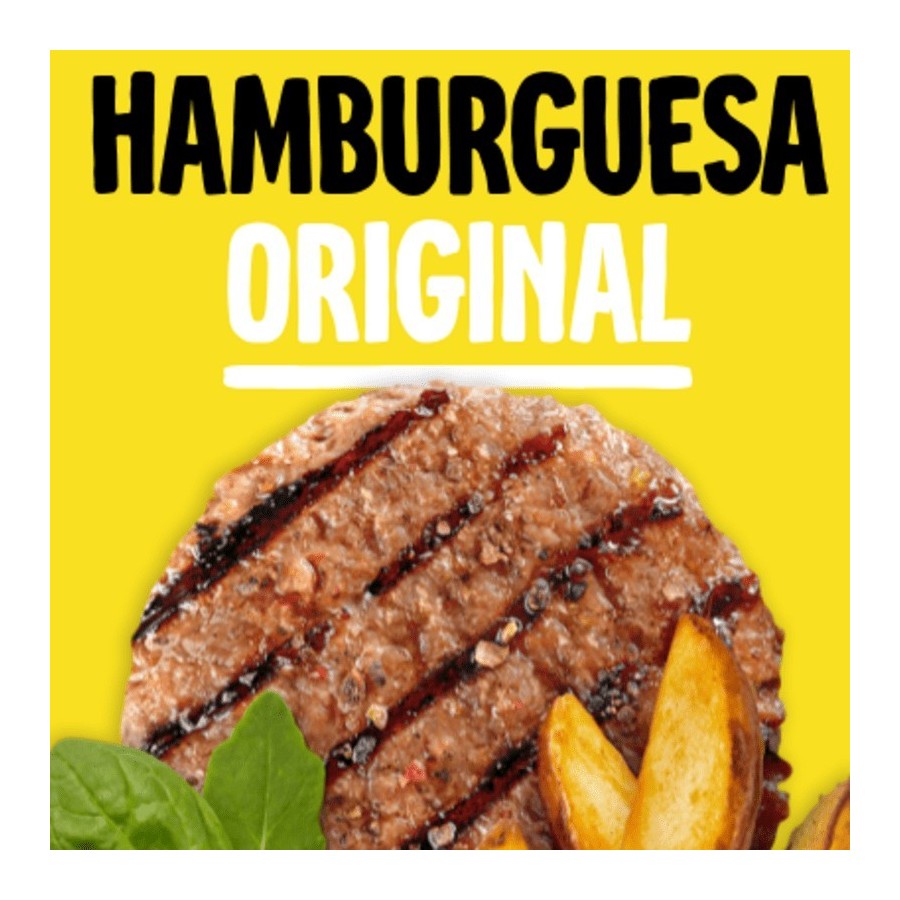 Burger vegetal Heüra sabor ternera – caja 2,5 kg, 100 % vegana