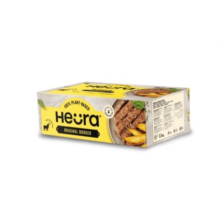 Burger vegetal Heüra sabor ternera – caja 2,5 kg, 100 % vegana