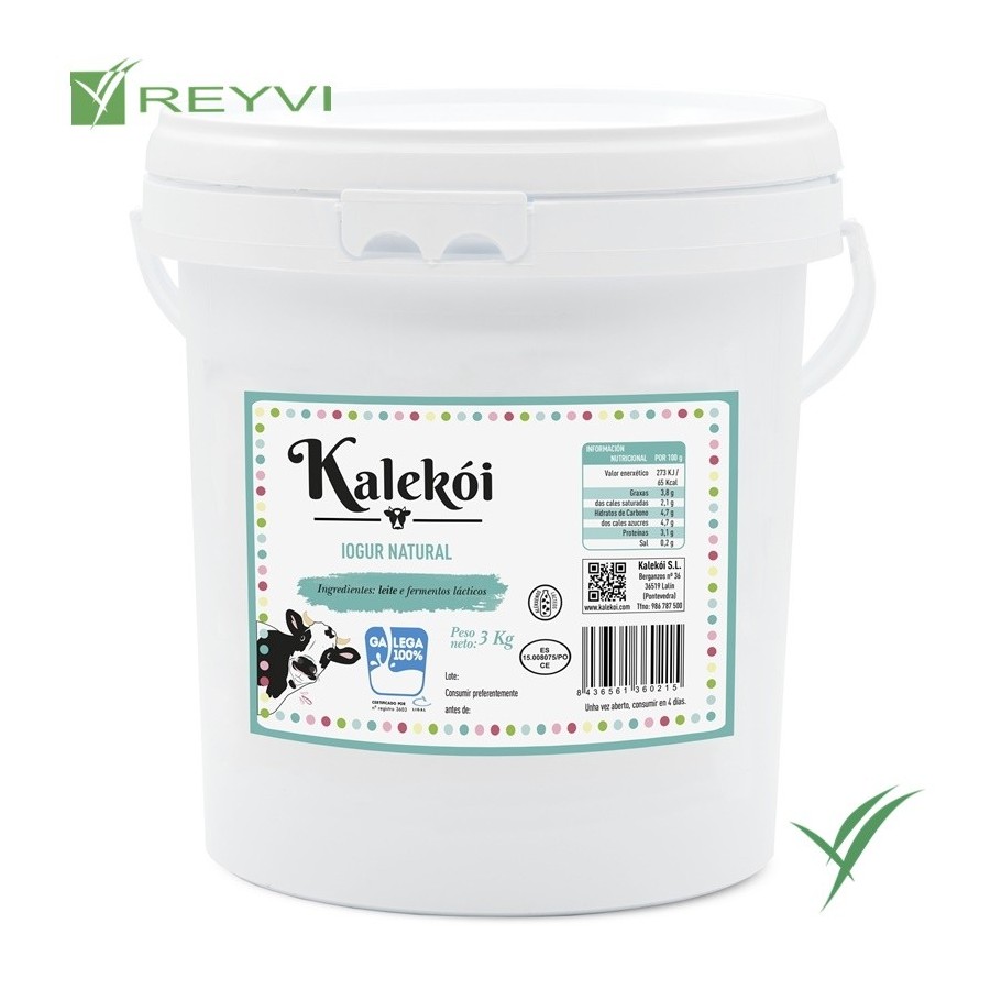 KALEKOI YOGURT NATURAL CUBO 3 KG
