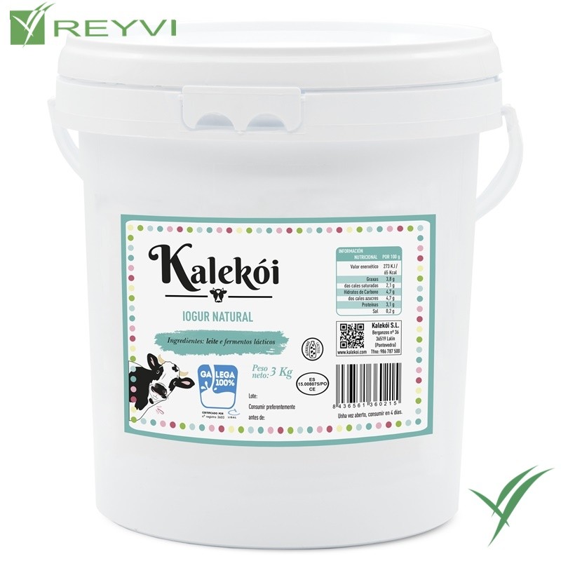 KALEKOI YOGURT NATURAL CUBO 3 KG
