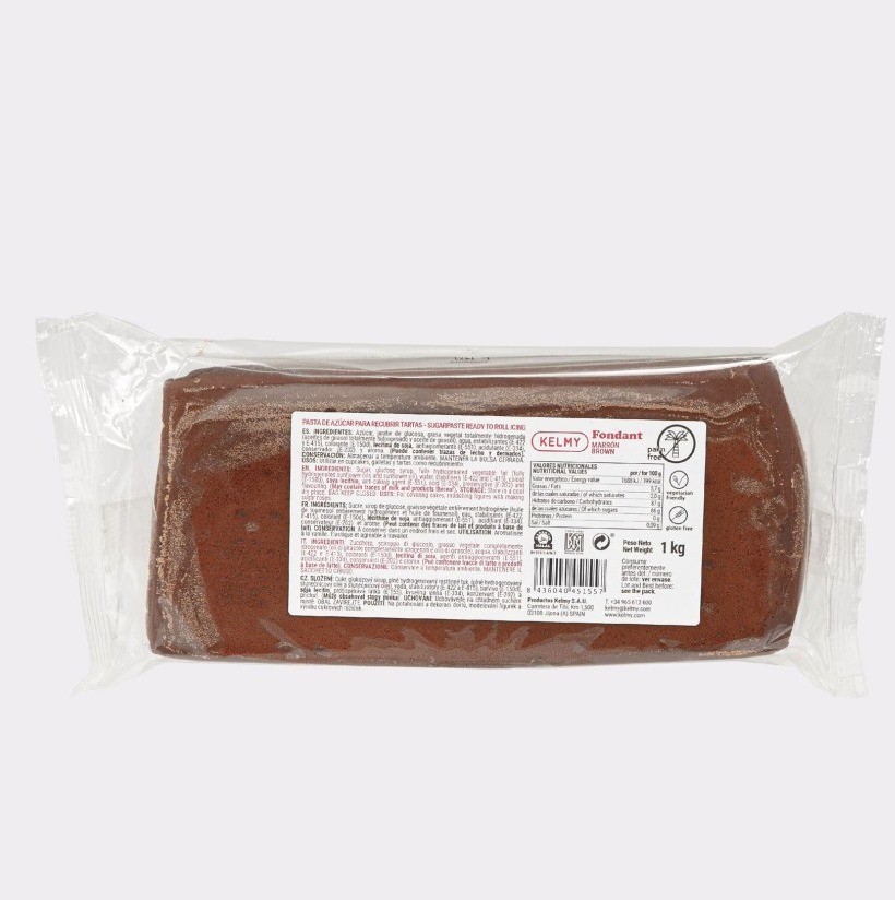 KELMY FONDANT MARRON PQTE 1 KG