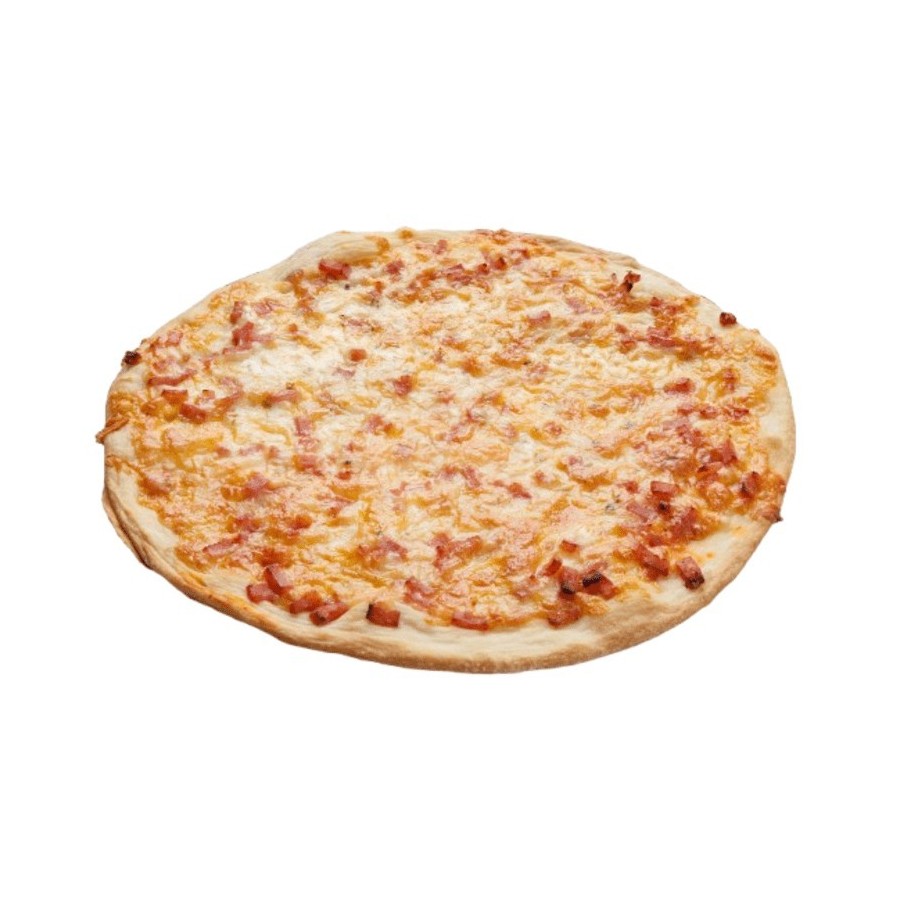 Pizza redonda de jamón york masa fina 28 cm / 330 gr.