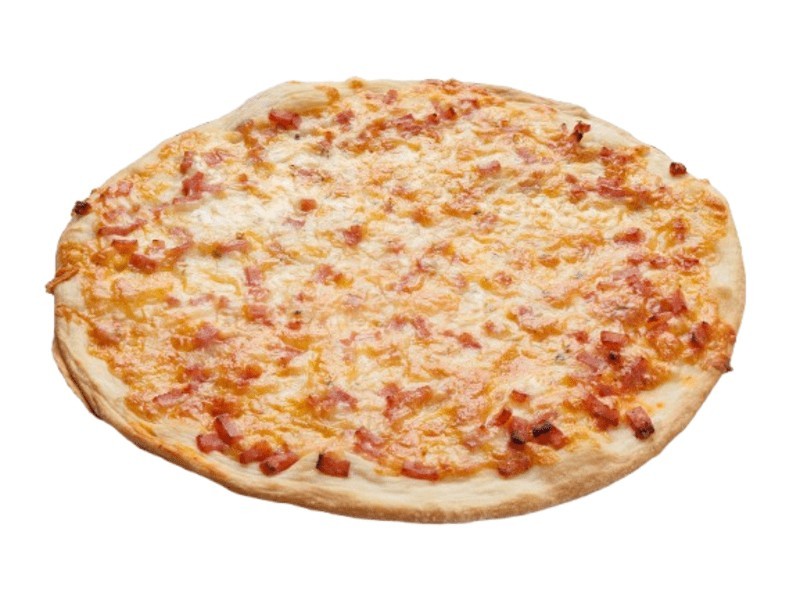 Pizza redonda de jamón york masa fina 28 cm / 330 gr.