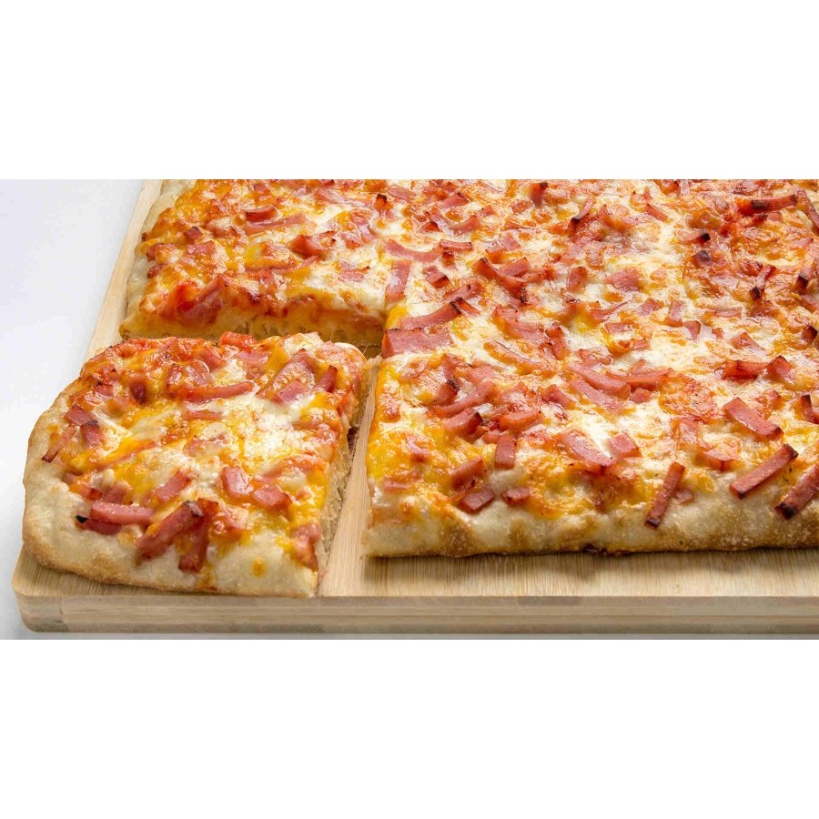 Plancha de pizza sabor jamón y queso de 30 x 40 cm