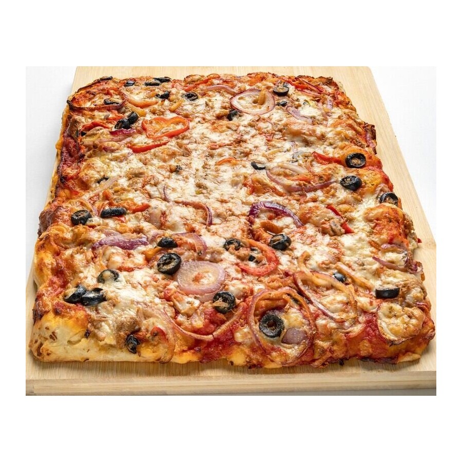 Plancha de pizza de atún con masa madre 36 × 28 cm