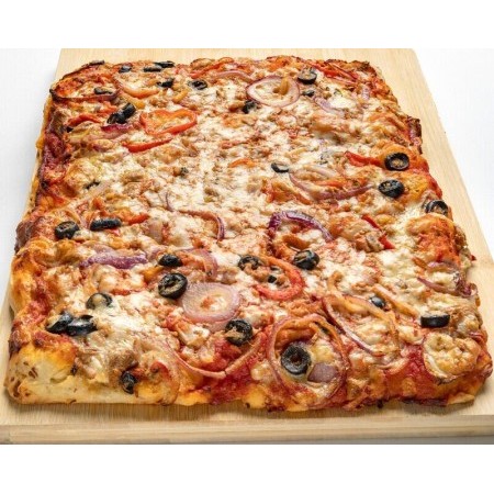 Plancha de pizza de atún con masa madre 36 × 28 cm