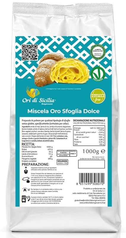 Preparado sin gluten para masas dulces de pastelería