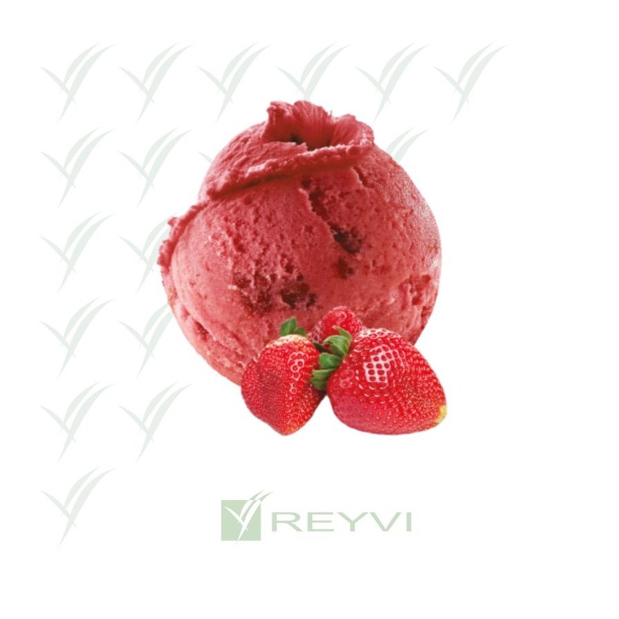 Sorbete artesano de fresa con trozos naturales