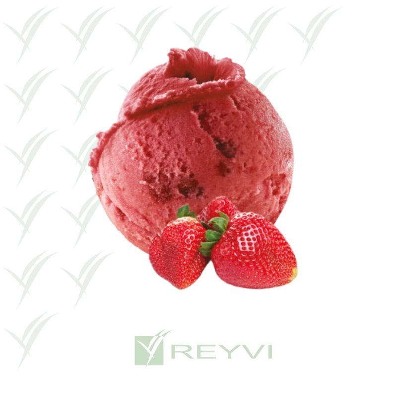 Sorbete artesano de fresa con trozos naturales