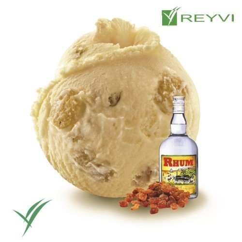 Helado artesano de ron con pasas

