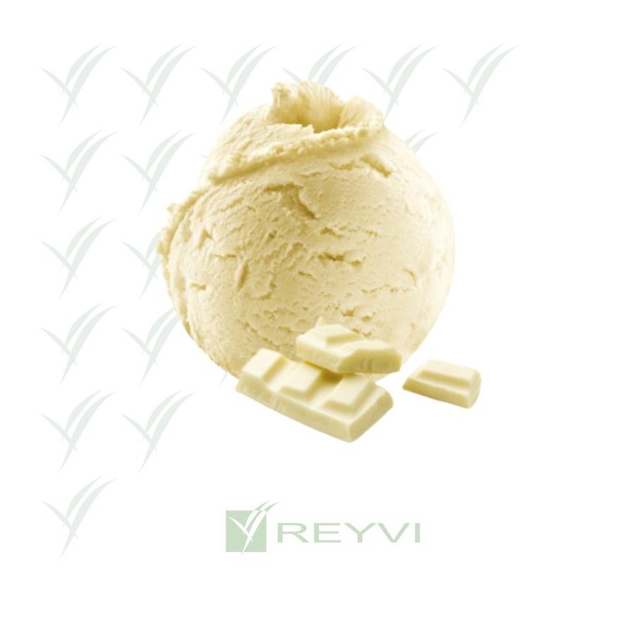 Helado artesano con  21 %
 de chocolate blanco 
