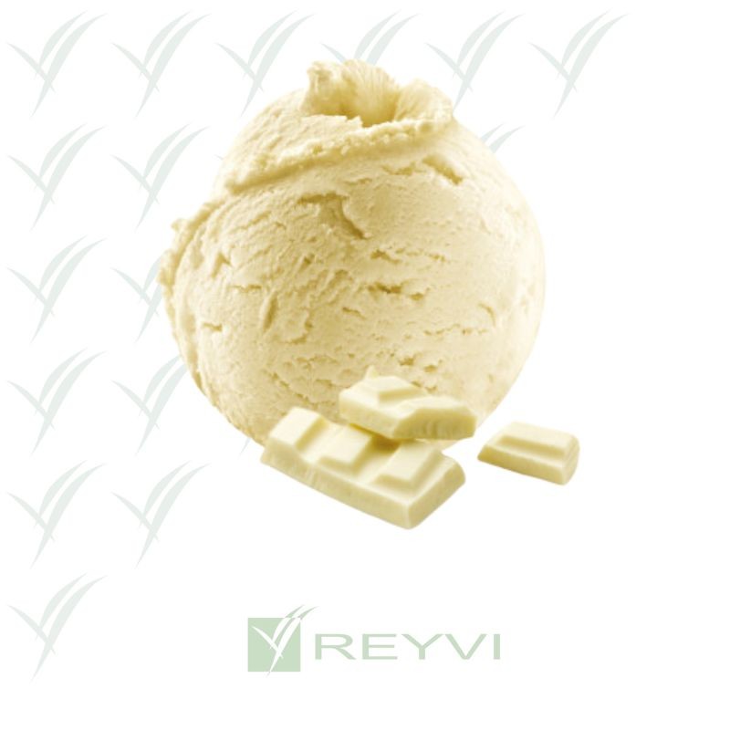 Helado artesano con  21 %
 de chocolate blanco 
