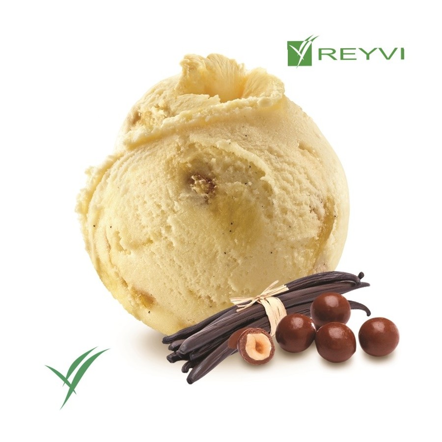 Helado artesano de vainilla con crocanti

