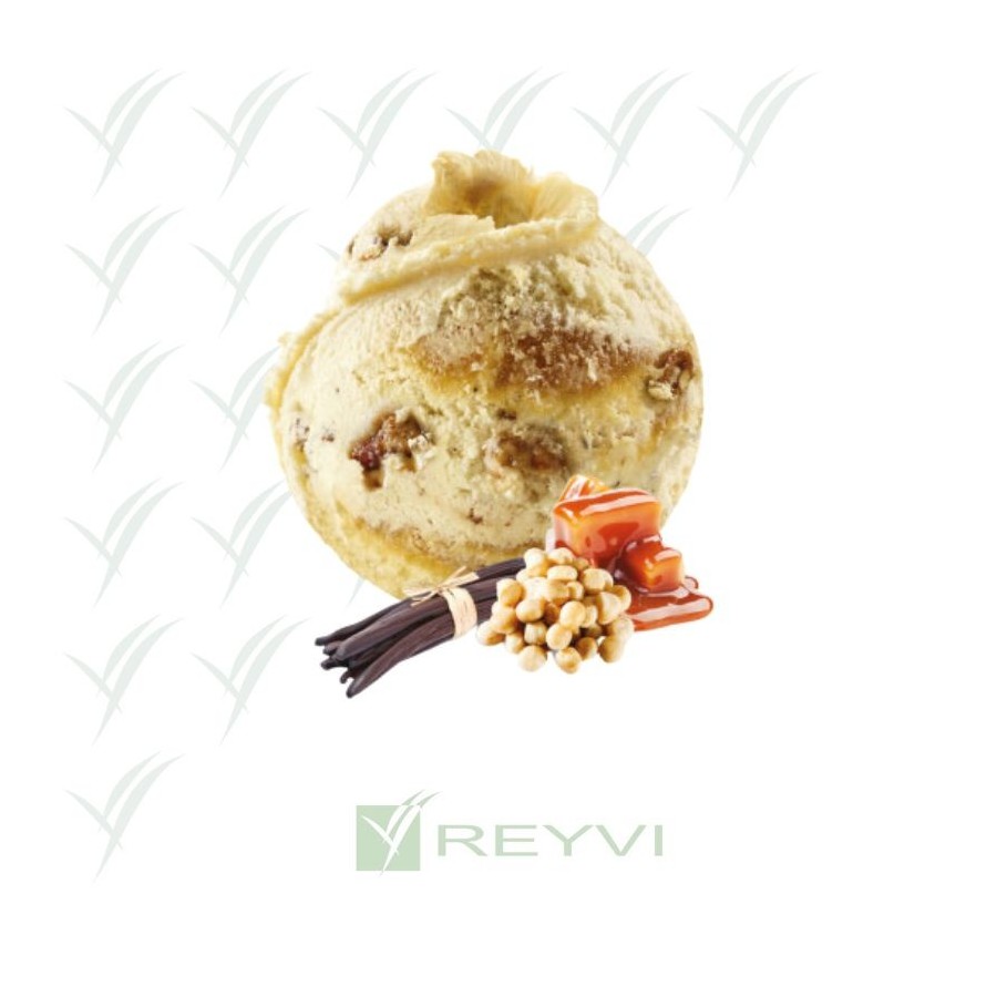 Helado artesano de vainilla, macadamia y caramelo

