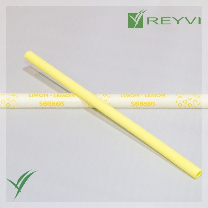 PAJITA COMESTIBLE LIMON C/200UD