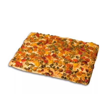 Focaccia rectangular Mediterránea precortada 800 gr