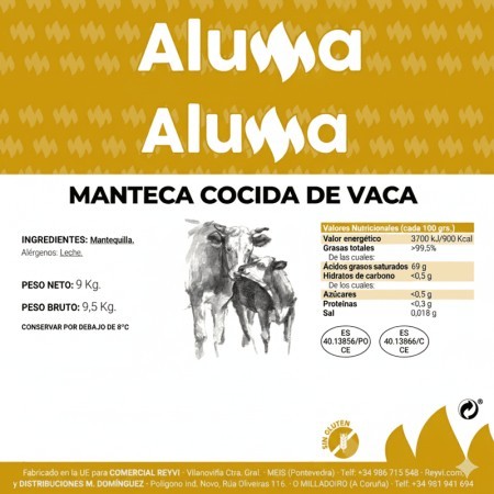 Manteca cocida de vaca calidad extra.