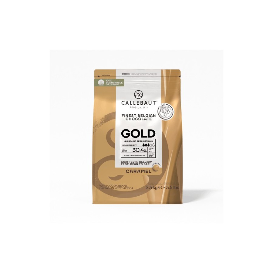 Chocolate Caramelo Callebaut Gold 30,4% | Bolsa 2,5 kg