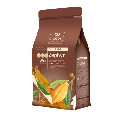 Zéphyr, chocolate blanco de cobertura 34% de Cacao Barry - Bolsa 10 kg