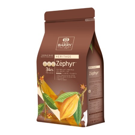Zéphyr, chocolate blanco de cobertura 34% de Cacao Barry - Bolsa 10 kg
