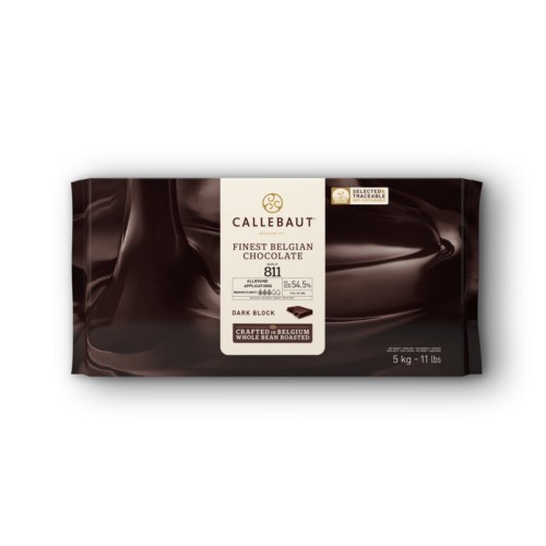 Chocolate negro Callebaut 811 en bloque, 53,8% cacao - Bloque 5 kg