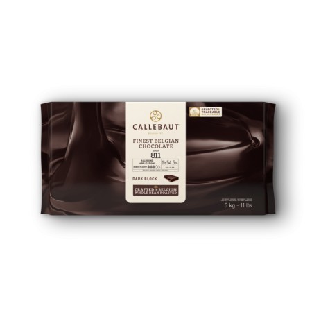 Chocolate negro Callebaut 811 en bloque, 53,8% cacao - Bloque 5 kg