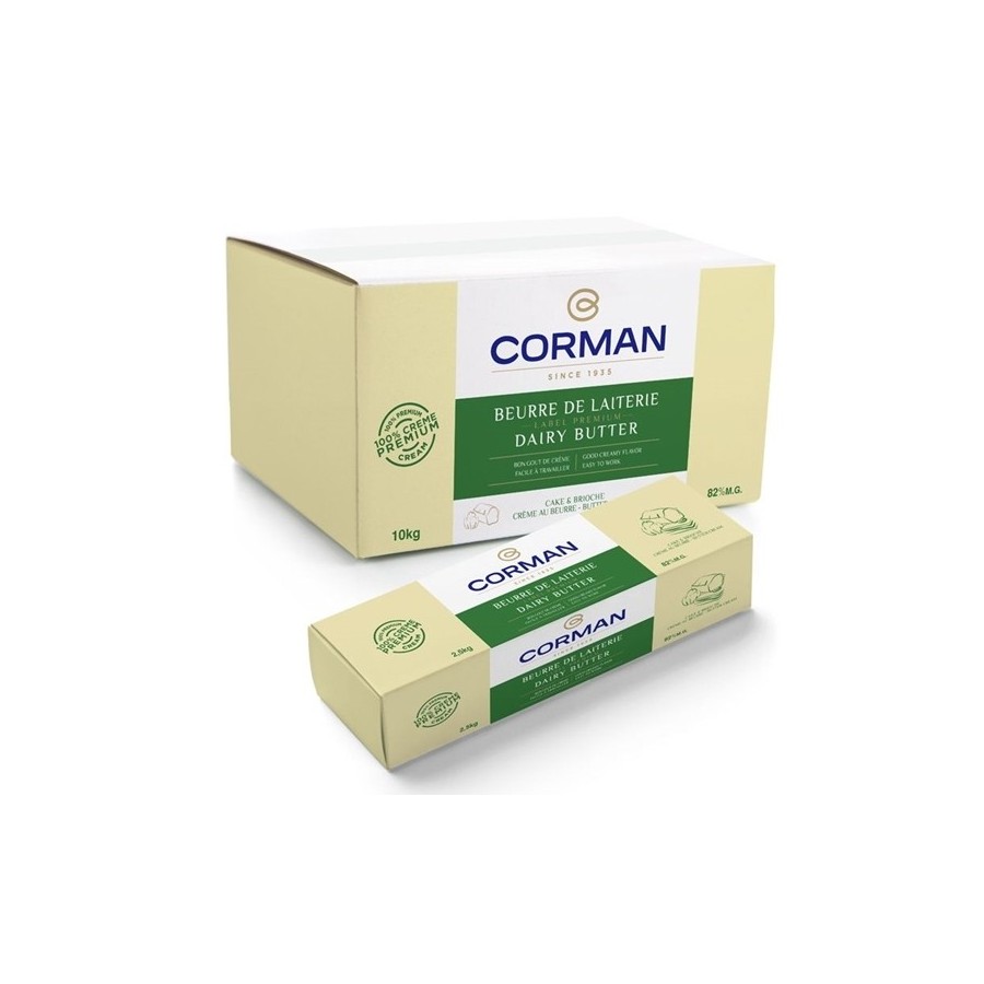 Mantequilla Fresca Corman Brioche & Cake | 82% Materia Grasa | Sabor a Nata Fresca | 2,5 kg