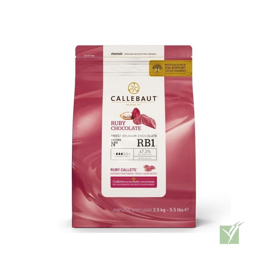 Chocolate Ruby RB1 Callebaut 2,5 kg | Callets Profesional
