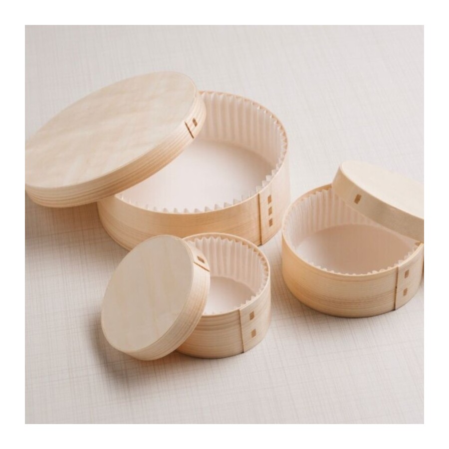 CAJA BOIS MADERA 140ML D84xH43MM + PAPEL BLANCO C/360UD