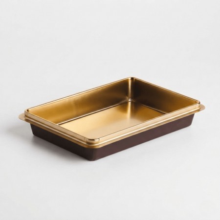 Cubeta Tiramisú 210 cc PET Oro | Caja 500 Uds
