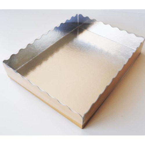 Cubeta Duo Oro + tapa PVC 20x14x4,5 cm | Paquete 50 uds


