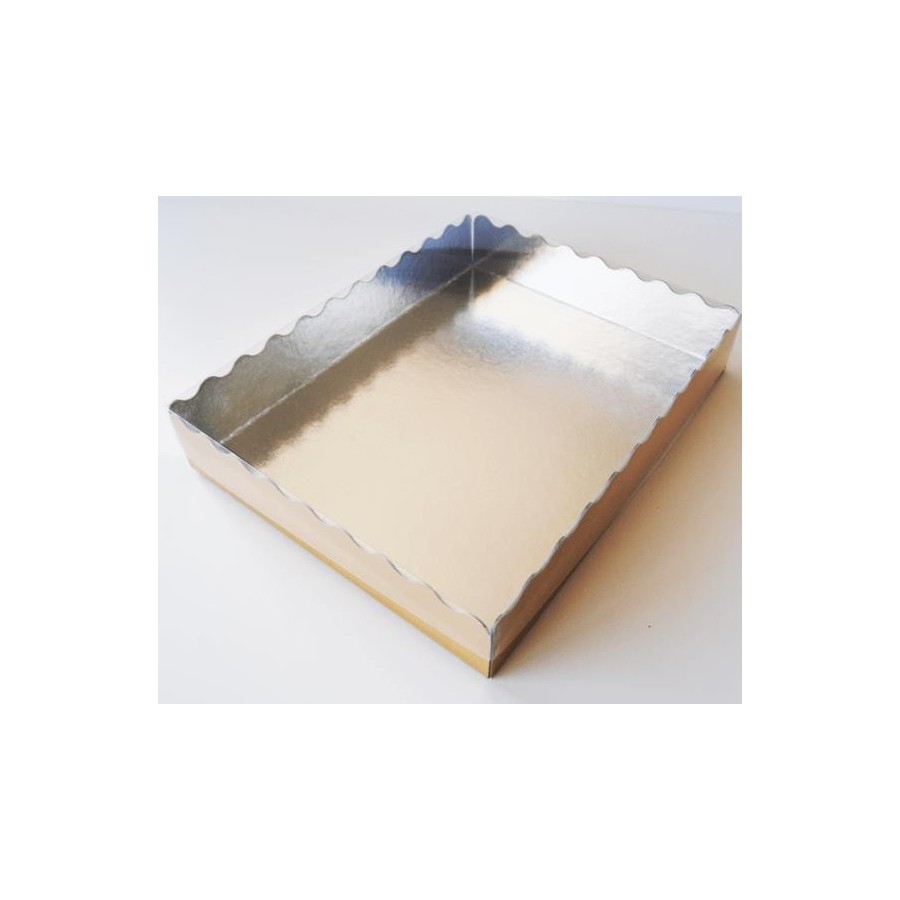 Cubeta Duo Oro + tapa PVC 20x14x4,5 cm | Paquete 50 uds

