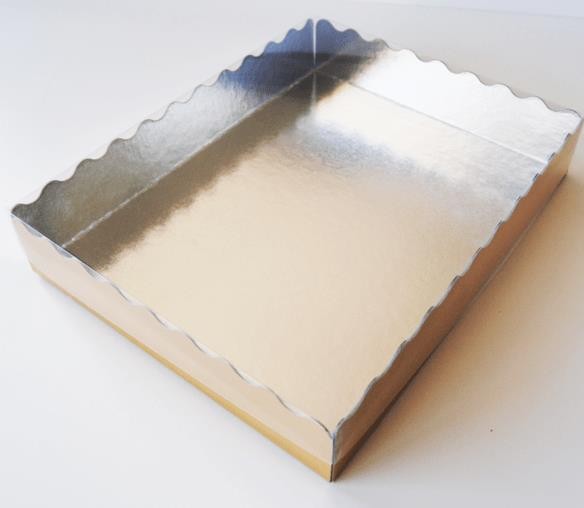 Cubeta Duo Oro + tapa PVC 20x14x4,5 cm | Paquete 50 uds


