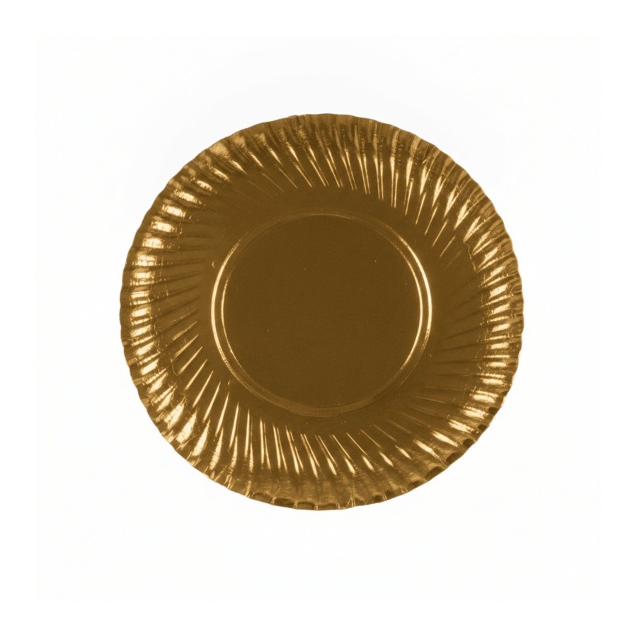 PLATO DORADO 30 CM PQTE 100 UD
